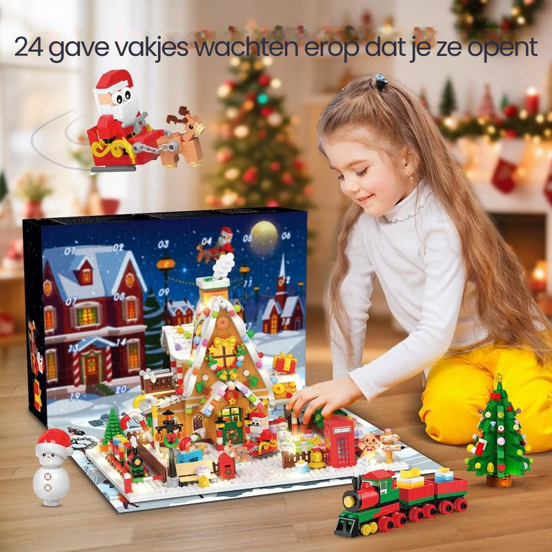 Lego-Stijl Winter Wonderland Advent Kalender